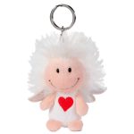 CHAVEIROS DE PELUCIA NICI ANJO COM CORACAO BB 7CM