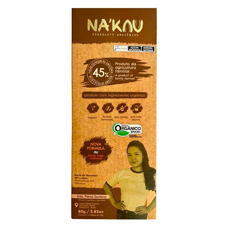 CHOCOLATE NAKAU 45% CACAU 80G