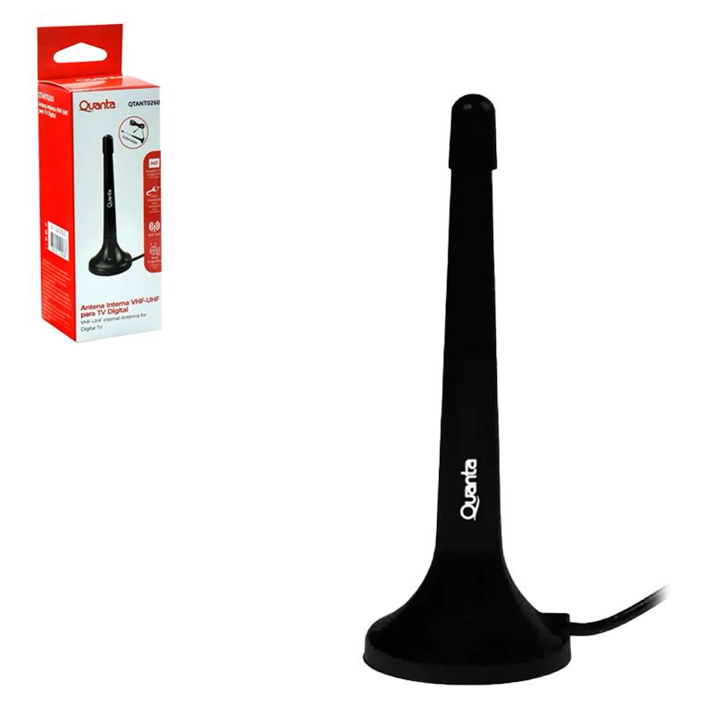 ANTENA QUANTA INTERNA PARA TV DIGITAL QTANT0260 BASE MAGNETICA