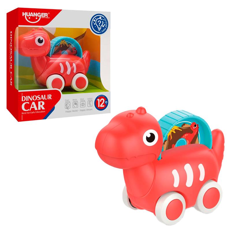 BRINQUEDO HUANGER DINOSSAURO COM RODAS DE ARRASTO HE8007-A
