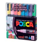 MARCADORES UNI POSCA 8 CORES GLITTER PC3M 1,3MM MAR3PC/8G