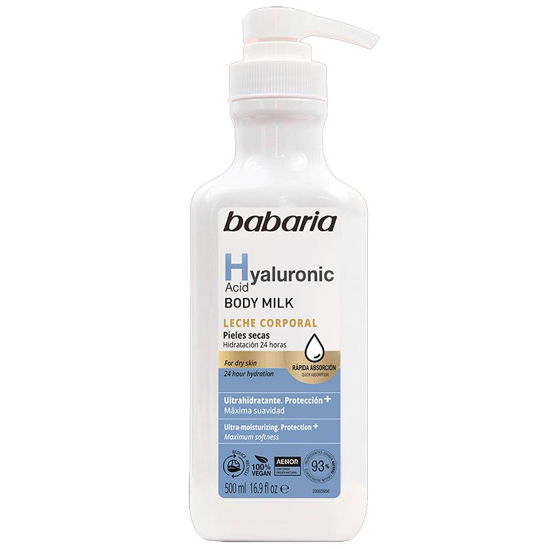 LEITE CORPORAL BABARIA COM ACIDO HIALURONICO 500ML
