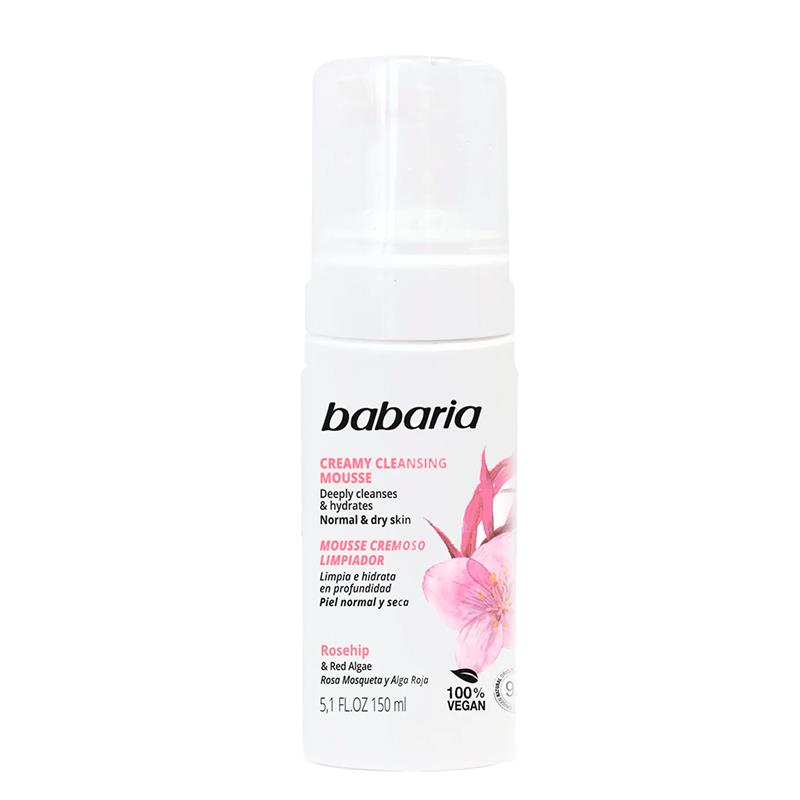 CREME MOUSSE BABARIA DE LIMPEZA FACIAL CREMOSA ROSA MOSQUETA 150ML