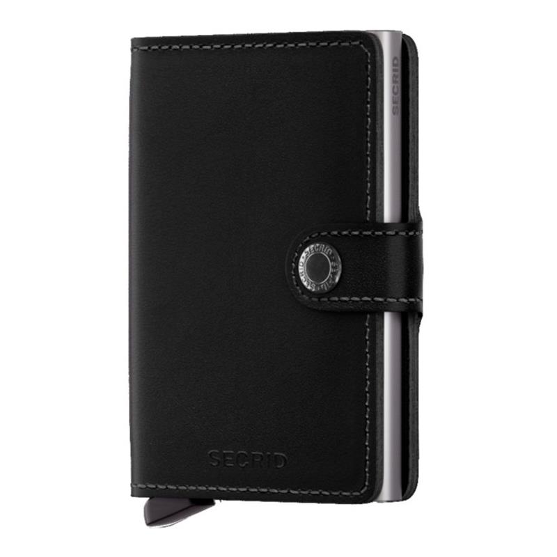 MINI CARTEIRA SECRID MASCULINO DE COURO ORIGINAL BLACK 10 CARTOES E 8 NOTAS PRETO