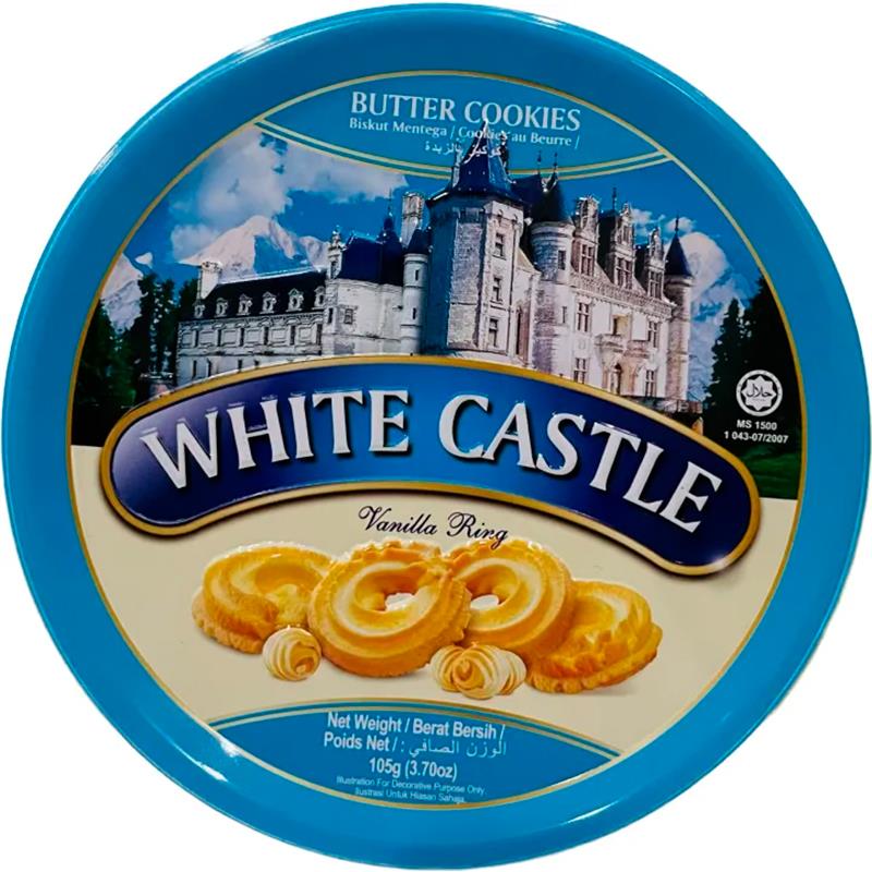 BISCOITOS WHITE CASTLE DE MANTEIGA DOCES LATA 105G