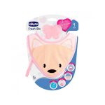 BABADOR COM MORDEDOR CHICCO FRESH BIB 3EM1 4 MESES ROSA 2582100