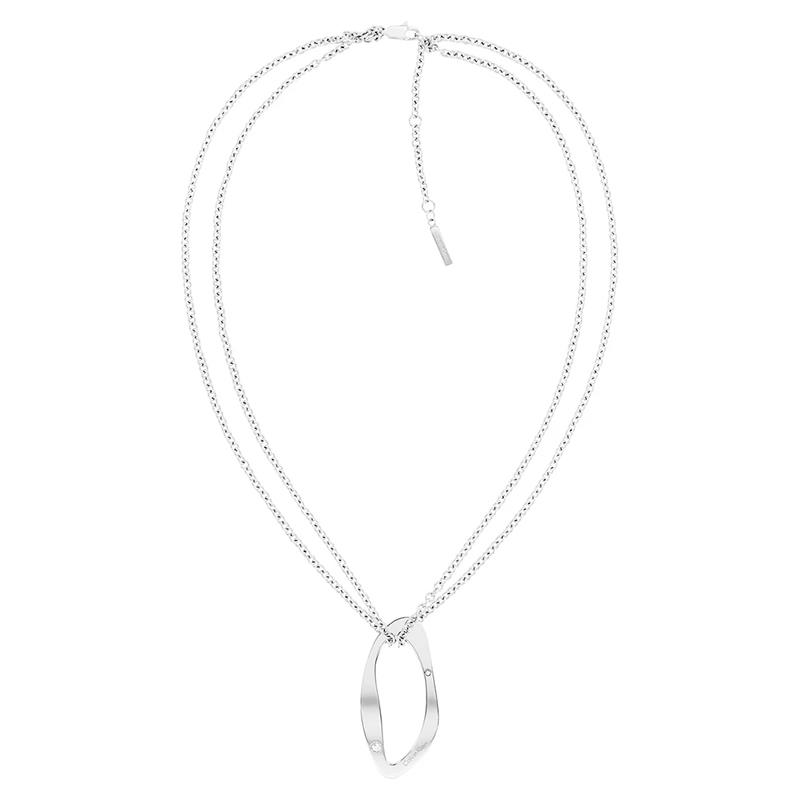 COLAR DE CORRENTE DUPLA FEMININO CALVIN KLEIN 35000685 PRATEADO