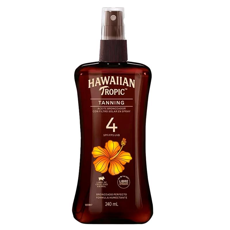 PROTETOR SOLAR HAWAIIAN TROPIC OLEO COM BRONZEADOR SPF 4 EM SPRAY 240ML ART.3056