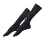 MEIAS MASCULINO HUGO BOSS ADULTO AZUL ESCURO 2P RS MINI DOTS CC 10263507 01 TAM 40/46