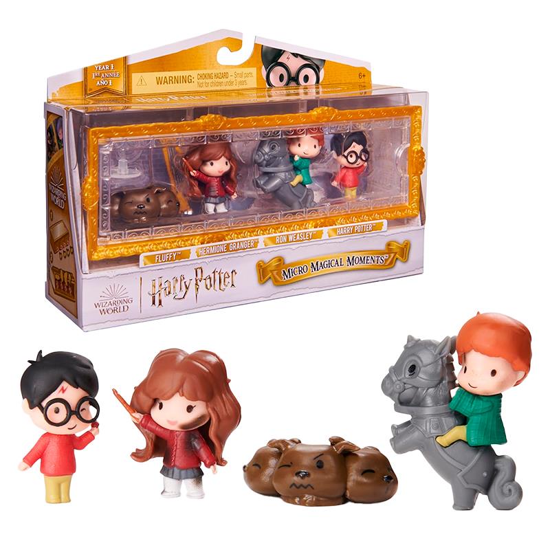 BONECOS COLECIONAVEIS HARRY POTTER MICRO MAGICAL SPIN MASTER 4567646 6067351 FLUFFY, HERMIONE GRANGER, RON WEASLEY E HARRY POTTER