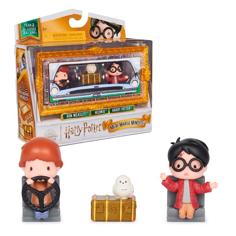 BONECOS COLECIONAVEIS HARRY POTTER MICRO MAGICAL SPIN MASTER 4567585 6068612 RON WEASLEY, HEDWIG E HARRY POTTER
