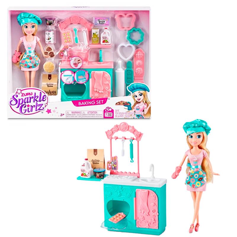 BONECA SPARKLE GIRLZ ZURU 4567134 100183 SET DE COZINHA 26 PCS