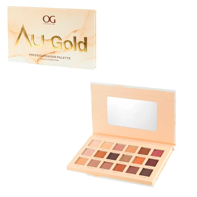 PALETA DE SOMBRA PARA OLHOS OG 4527602 18 CORES AU GOLD PRESSED POWDER PALETTE DE7274 20G