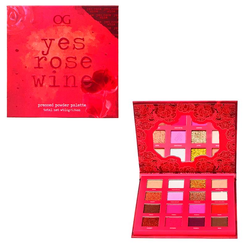 PALETA DE SOMBRA PARA OLHOS OG 4527640 16 CORES YES ROSE WINE DE7271 16G
