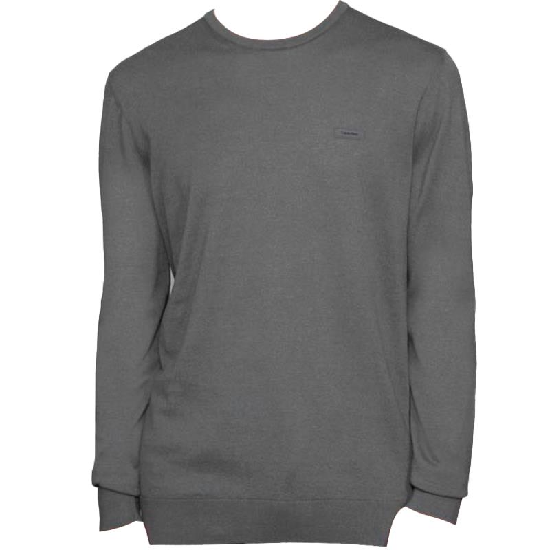 SUETER MASCULINO CALVIN KLEIN ADULTO SILK CNSWEATER CINZA TAM S