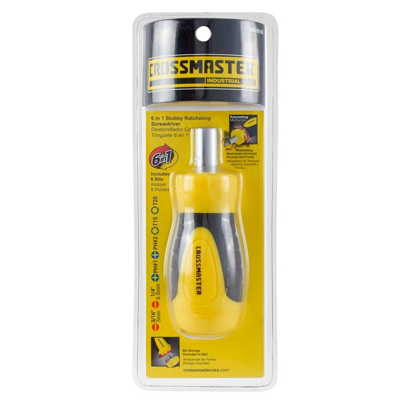CHAVE DE FENDA COM PONTEIRAS INTERCAMBIAVEIS 6 PECAS DE PLASTICO E ACO CROSSMASTER