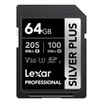 MICRO SD LEXAR PROFESSIONAL 64GB 205MBS V30 A2 SILVER PLUS