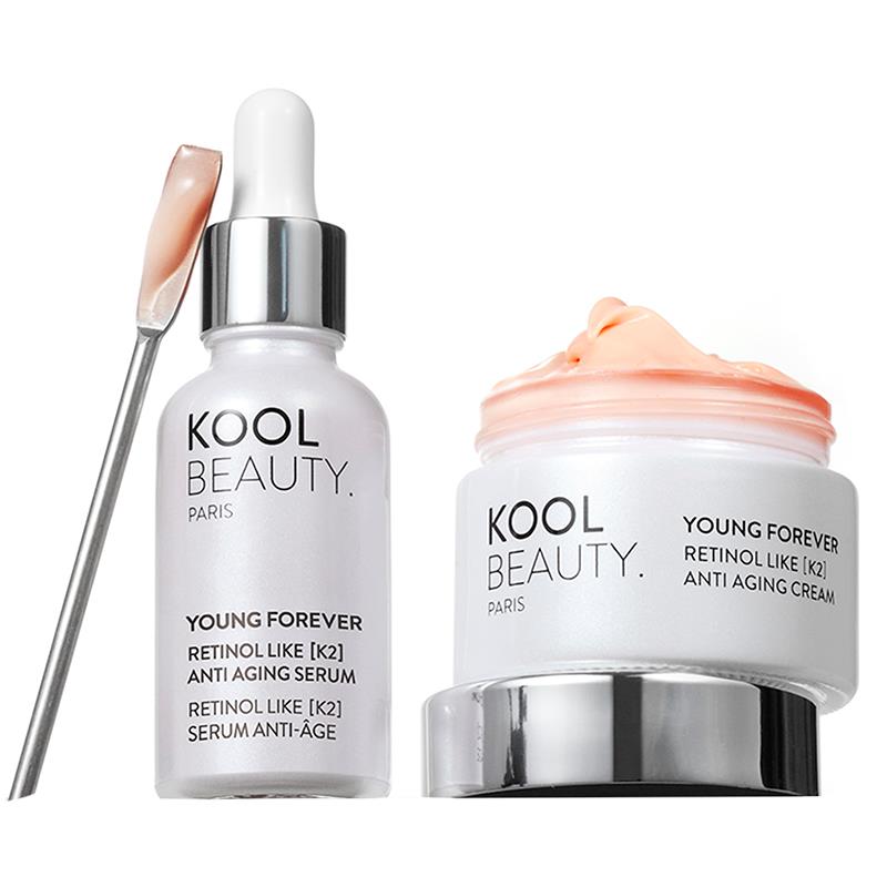 KIT SERUM FACIAL KOOL BEAUTY 30ML + CREME FACIAL 50ML YOUNG FOREVER ANTIAGE
