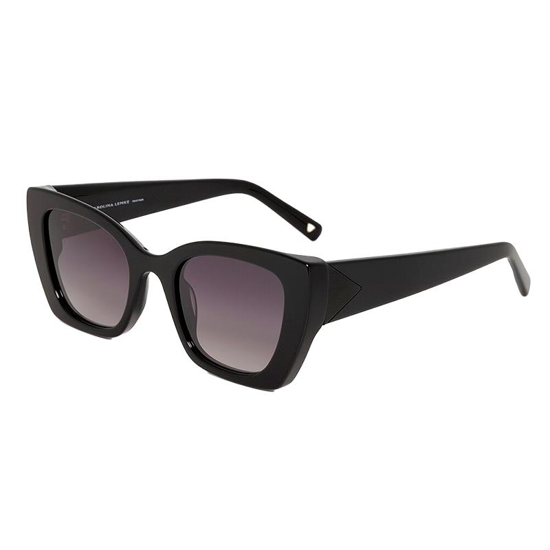 OCULOS DE SOL FEMININO CAROLINA LEMKE TAM 50 22 145 CL939501 PRETO BRILHANTE
