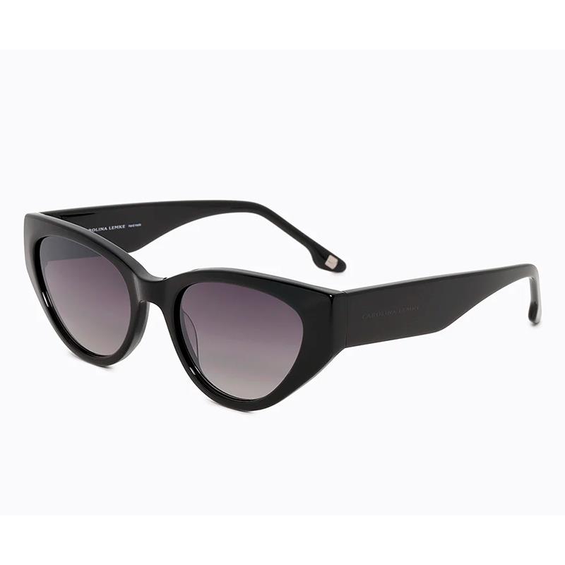 OCULOS DE SOL FEMININO CAROLINA LEMKE TAM 54 19 145 CL938701 PRETO BRILHANTE