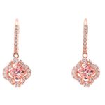 BRINCOS SWAROVSKI UNA HEART 5604198 PINK ROSE GOLDTONE