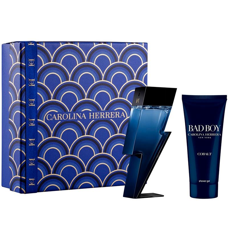 KIT PERFUME CAROLINA HERRERA BAD BOY COBALT EDP 100ML + GEL DE BANHO 100ML