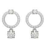 BRINCOS DE ARGOLA SWAROVSKI CONSTELLA CIRCLE ROUND CUT 5633835 WHITE