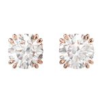 BRINCOS SWAROVSKI STILLA ROUND CUT 5648994 WHITE ROSE GOLDTONE