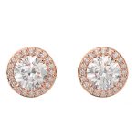 BRINCOS SWAROVSKI UNA ROUND CUT PAVE 5648995 WHITE ROSE GOLDTONE