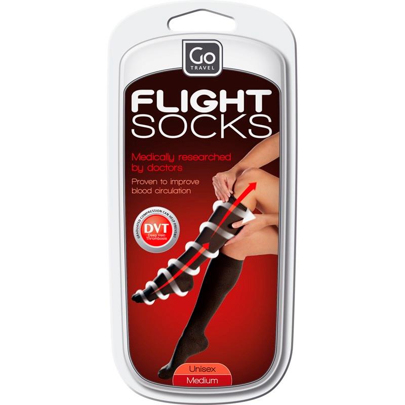 MEIAS UNISEX ADULTO GO TRAVEL PARA VOO FLIGHT SOCKS BLACK TAM M