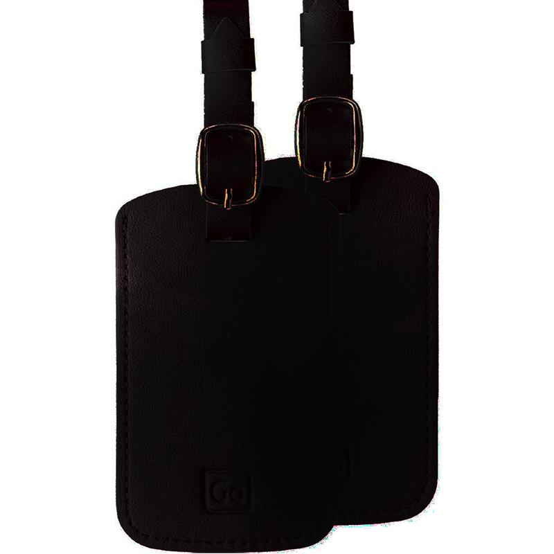 ETIQUETAS DE BAGAGEM CLASSICAS GO TRAVEL COM FIVELA SEGURA PRETO CLASSIC TAGS REF 160,302