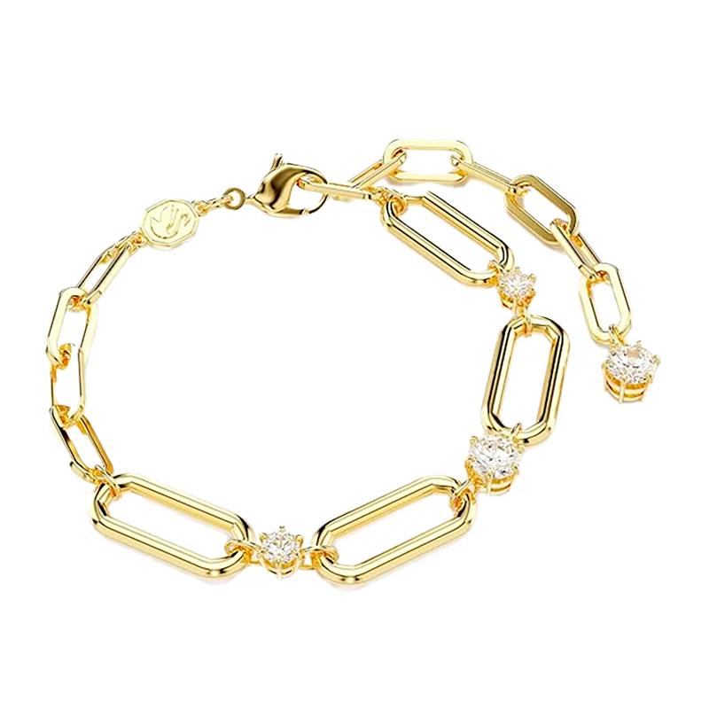 PULSEIRA SWAROVSKI CONSTELLA BRACELET CHAIN ROUND CUT 5689658 WHITE GOLDTONE