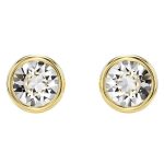 BRINCOS SWAROVSKI IMBER ROUND CUT 5689660 WHITE GOLDTONE