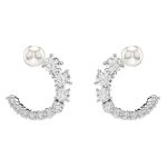 BRINCOS SWAROVSKI MATRIX CIRCLE ROUND CUT 5701602 WHITE
