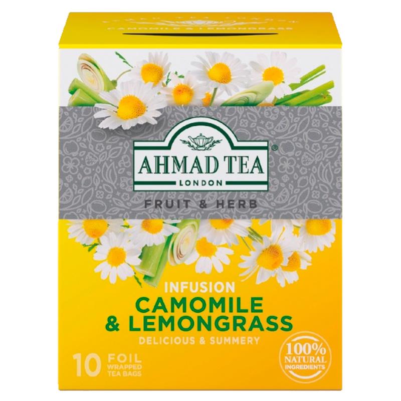 CHA DE FRUTAS E ERVAS AHMAD CAMOMILA E CAPIMLIMAO 10 SACHES 20G