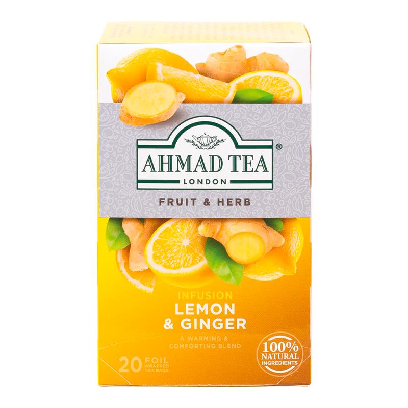 CHA DE FRUTAS E ERVAS AHMAD LIMAO E GENGIBRE 20 SACHES 2GR 40G