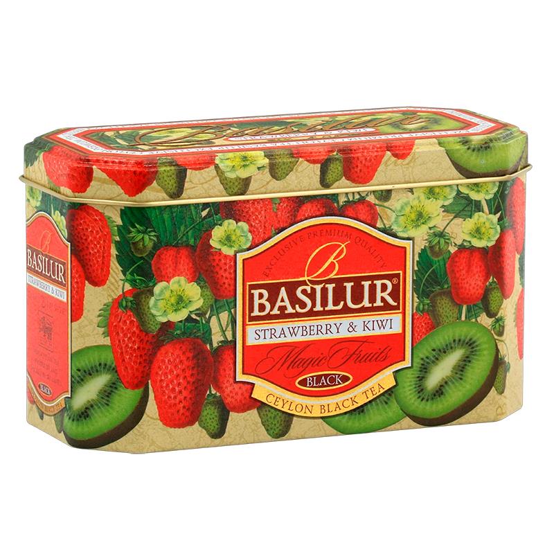 CHA VERDE BASILUR MAGIC FRUITS MORANGO KIWI 20UN X 2G
