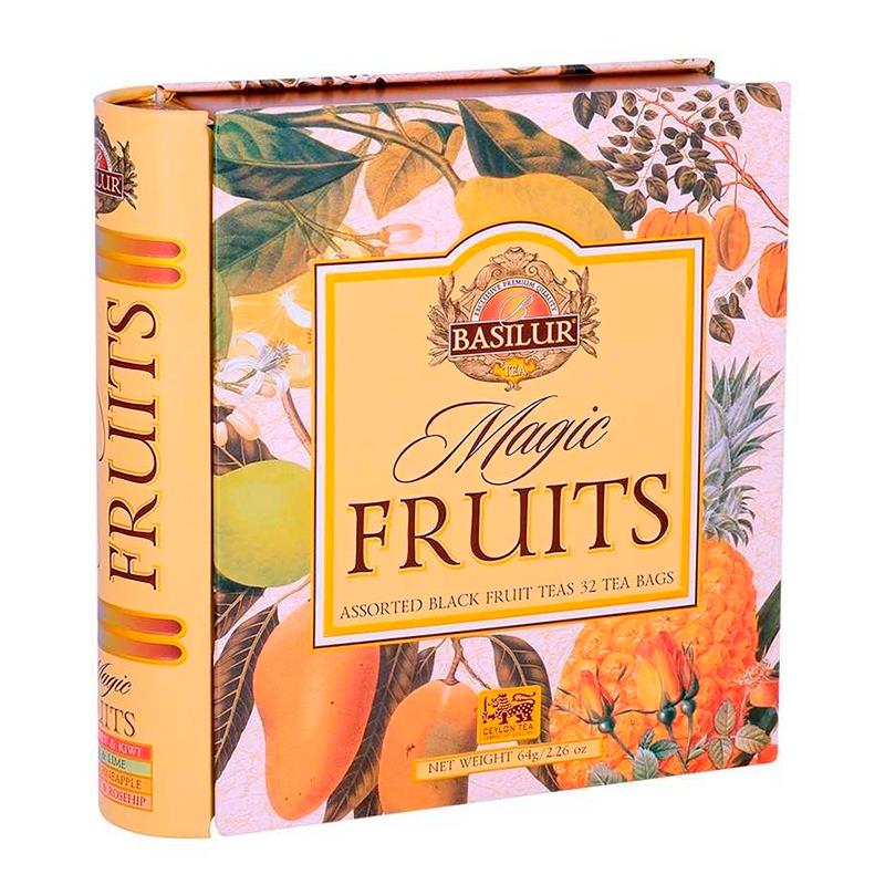 CHA BASILUR TEA BOOK MAGIC FRUITS ASSORTED 32 SACHES 64G
