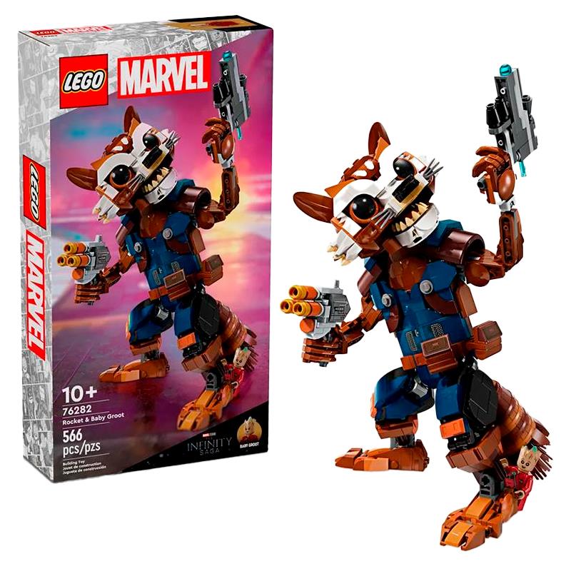 BRINQUEDO LEGO MARVEL ROCKET BABY GROOT 4749080 76282 566PCS