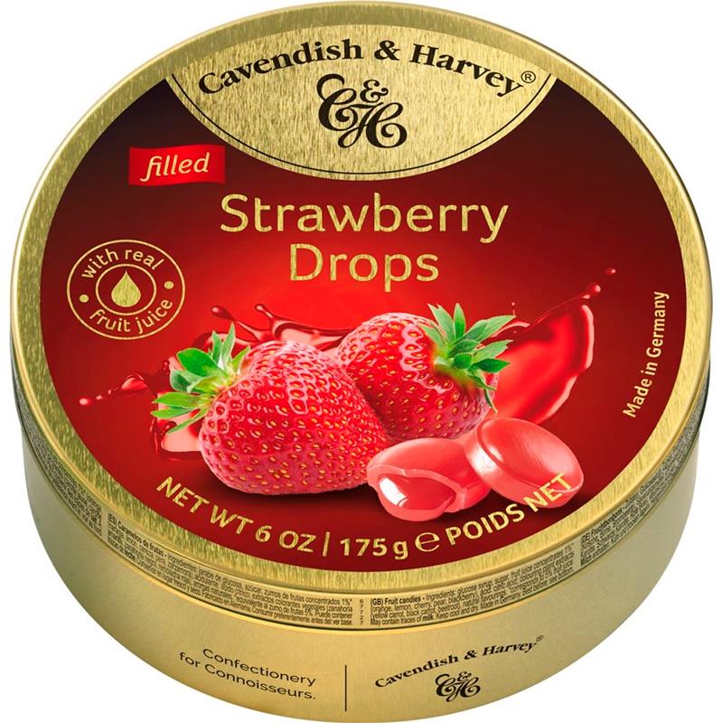 BALAS CAVENDISH STRAWBERRY DROPS 175G