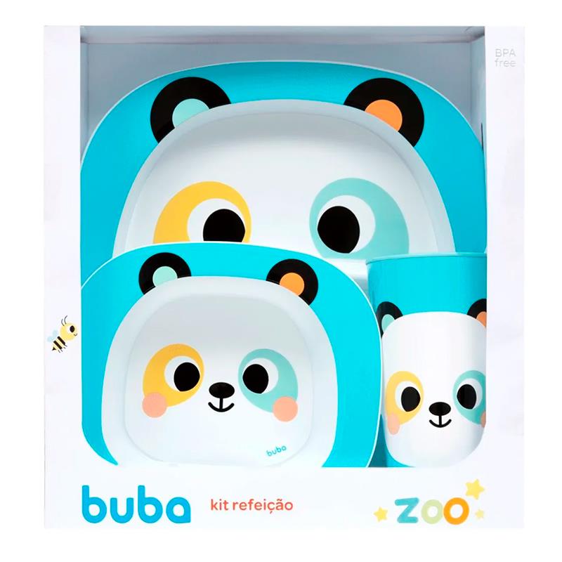KIT REFEICAO BUBA BUBAZOO PANDA PRATO 350ML BOWL 300ML COPO 250ML 16305