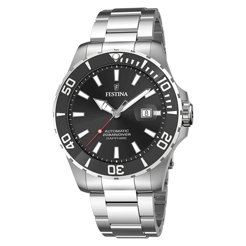 RELOGIO AUTOMATICO FESTINA INOX HOMEM F20531/4 PRATA PRETO
