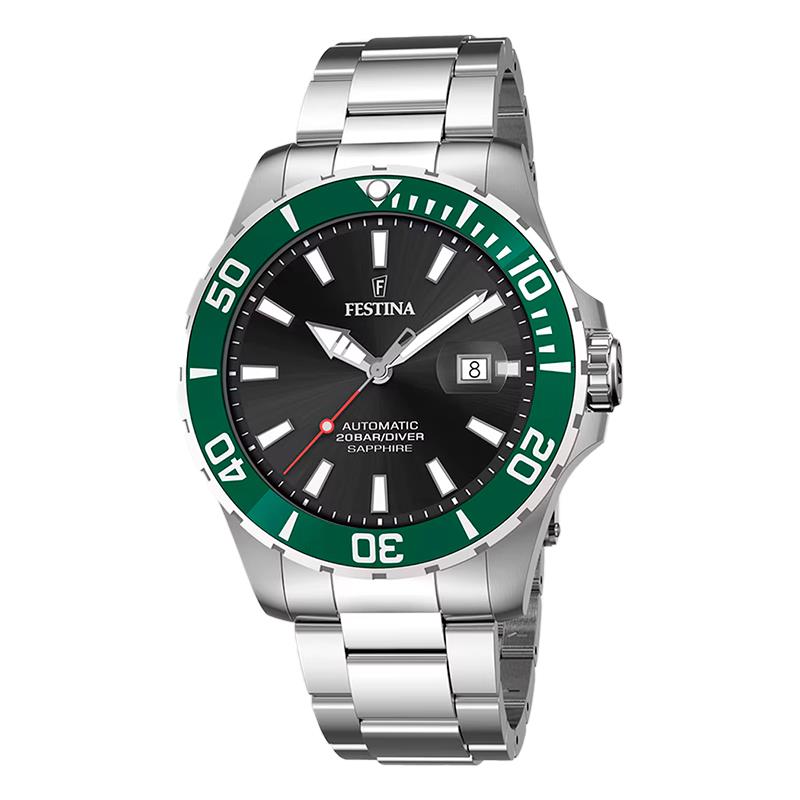 RELOGIO AUTOMATICO FESTINA INOX HOMEM F2053 1/2 PRETO/VERDE