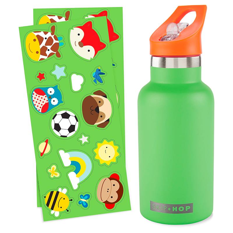 GARRAFA TERMICA SKIP HOP INFANTIL COM STICKERS VERDE 195862479191