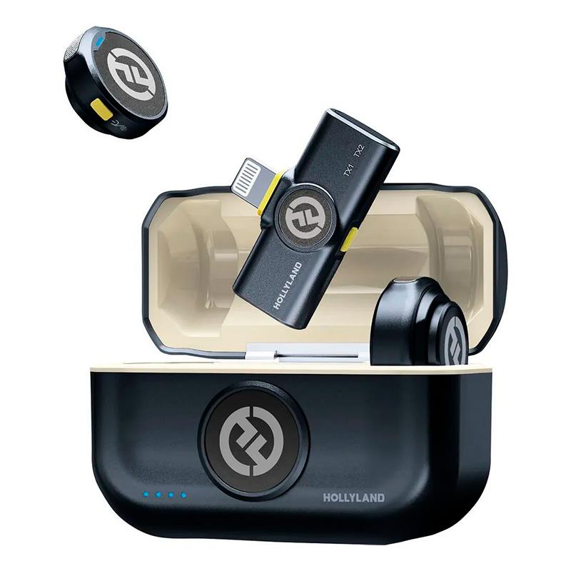 MICROFONE HOLLYLAND LARK M2 WIRELESS LAVADIER COMBO SHINE CHARCOAL LIGTHNING