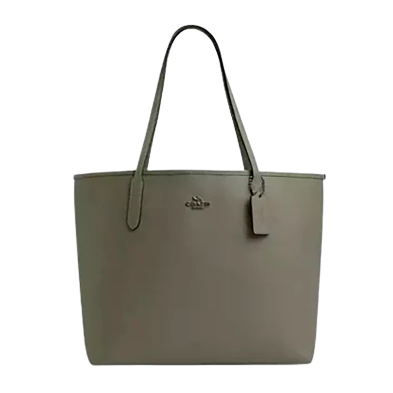 BOLSA COACH FEMININA DE MAO CITY TOTE GUNMETAL GREEN 11008922US25 CR111