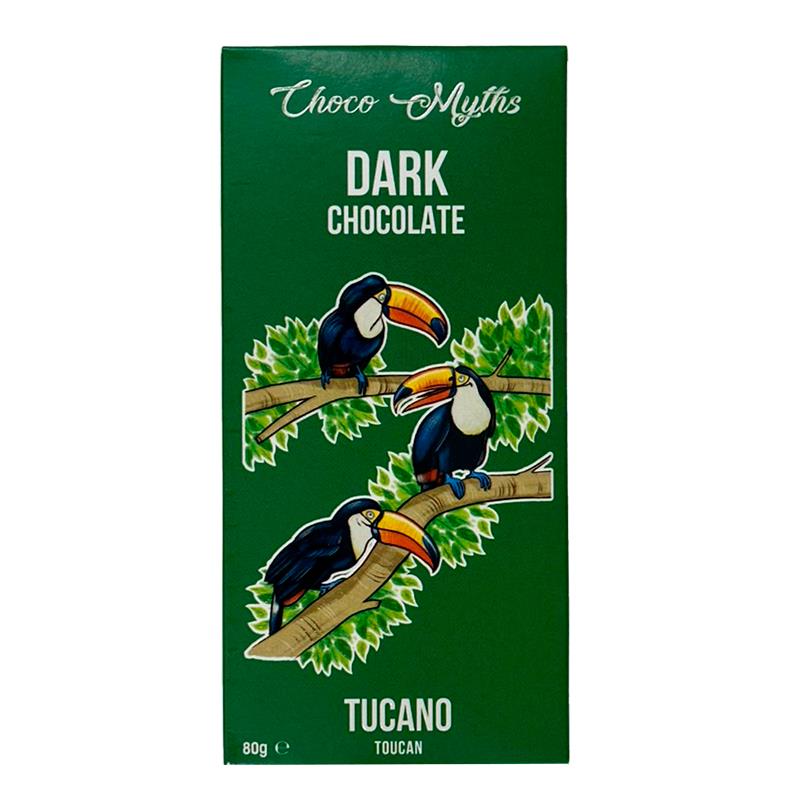 CHOCOLATE CHOCO MYTHS DARK BAR GREEN TUCANO 80G