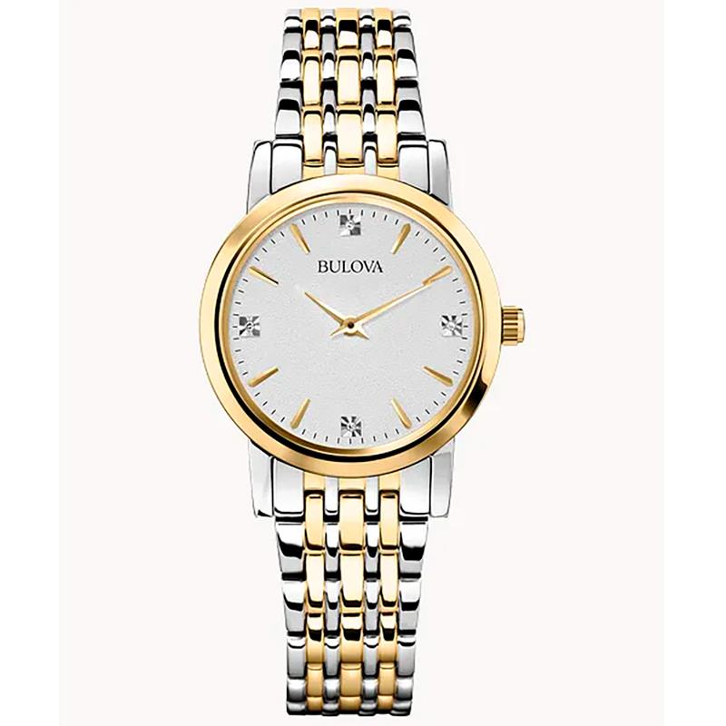 RELOGIO BULOVA FEMININO 27MM 98P115 OURO/PRATA