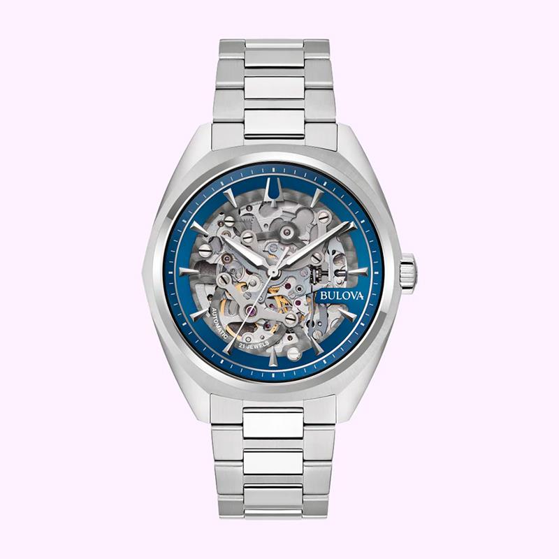 RELOGIO BULOVA MASCULINO 41MM 96A292 PRATA/AZUL