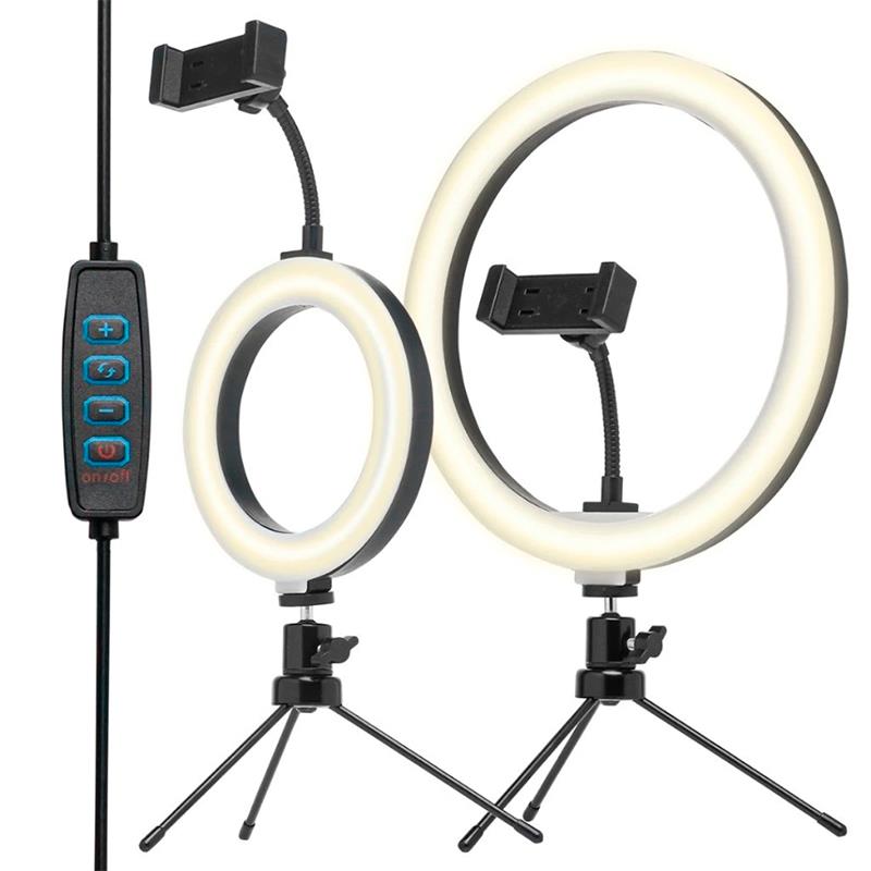 LUZ LED CIRCULAR RING FILL LIGHT 2 EM 1 + TRIPE BGD610